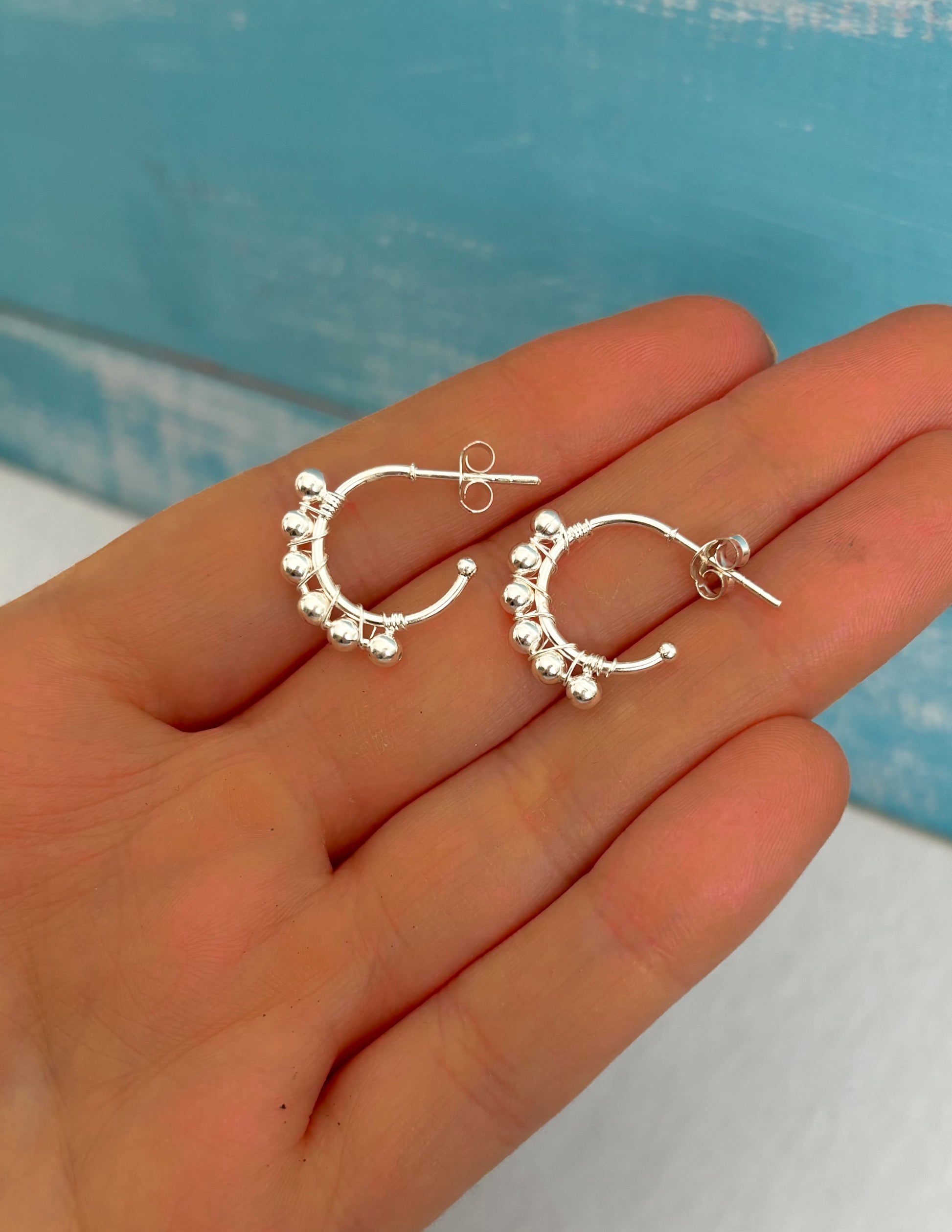 Argollas semi Plata 925