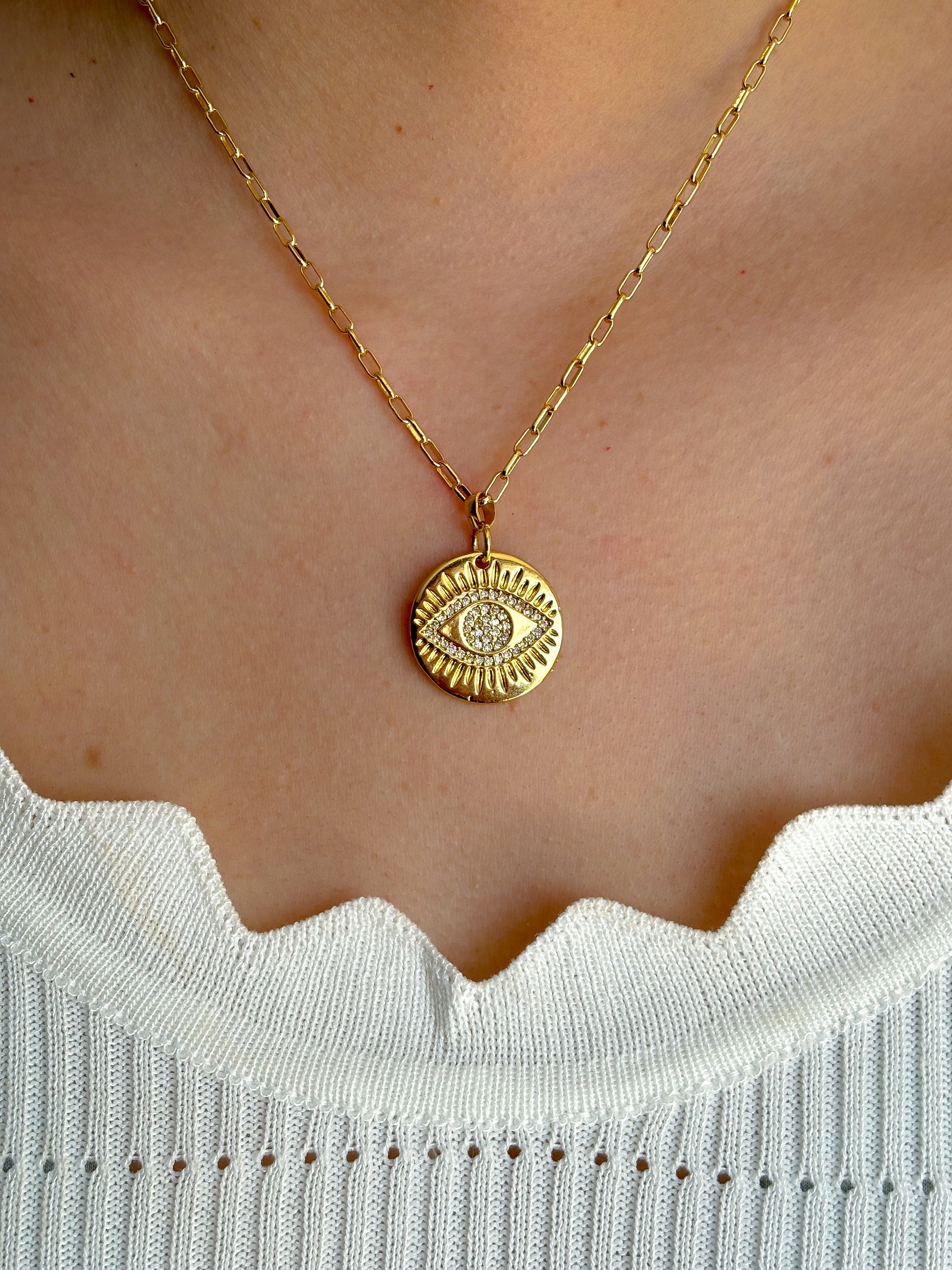 Collar Ojo Brillos Gold