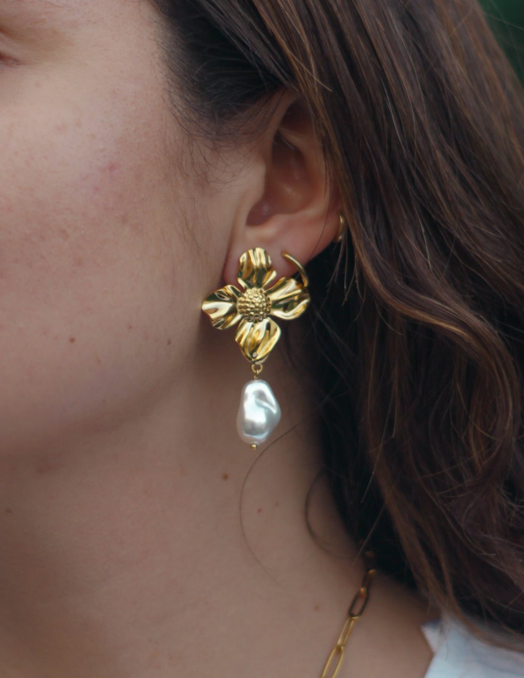 Aros Flor Y Perla