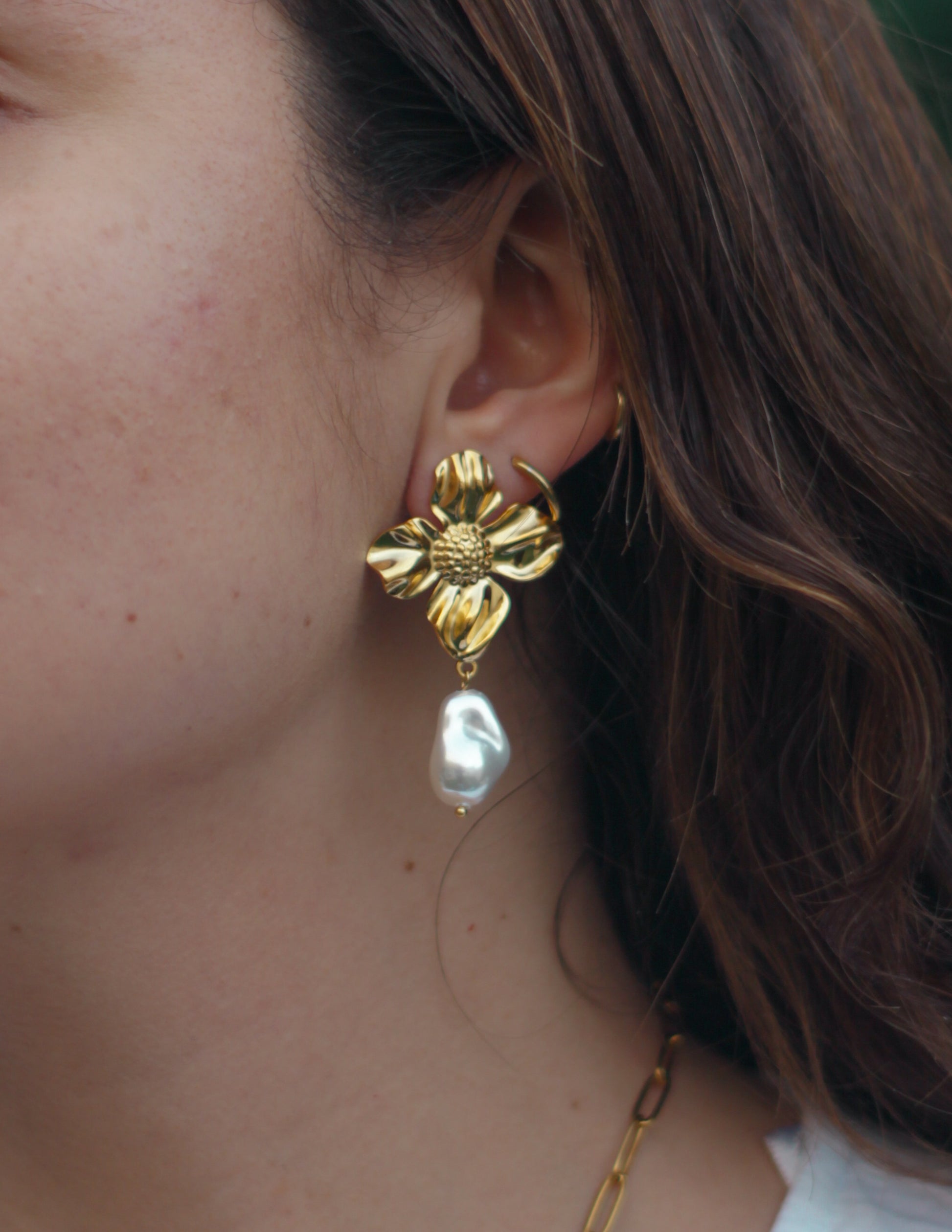 Aros Flor Y Perla