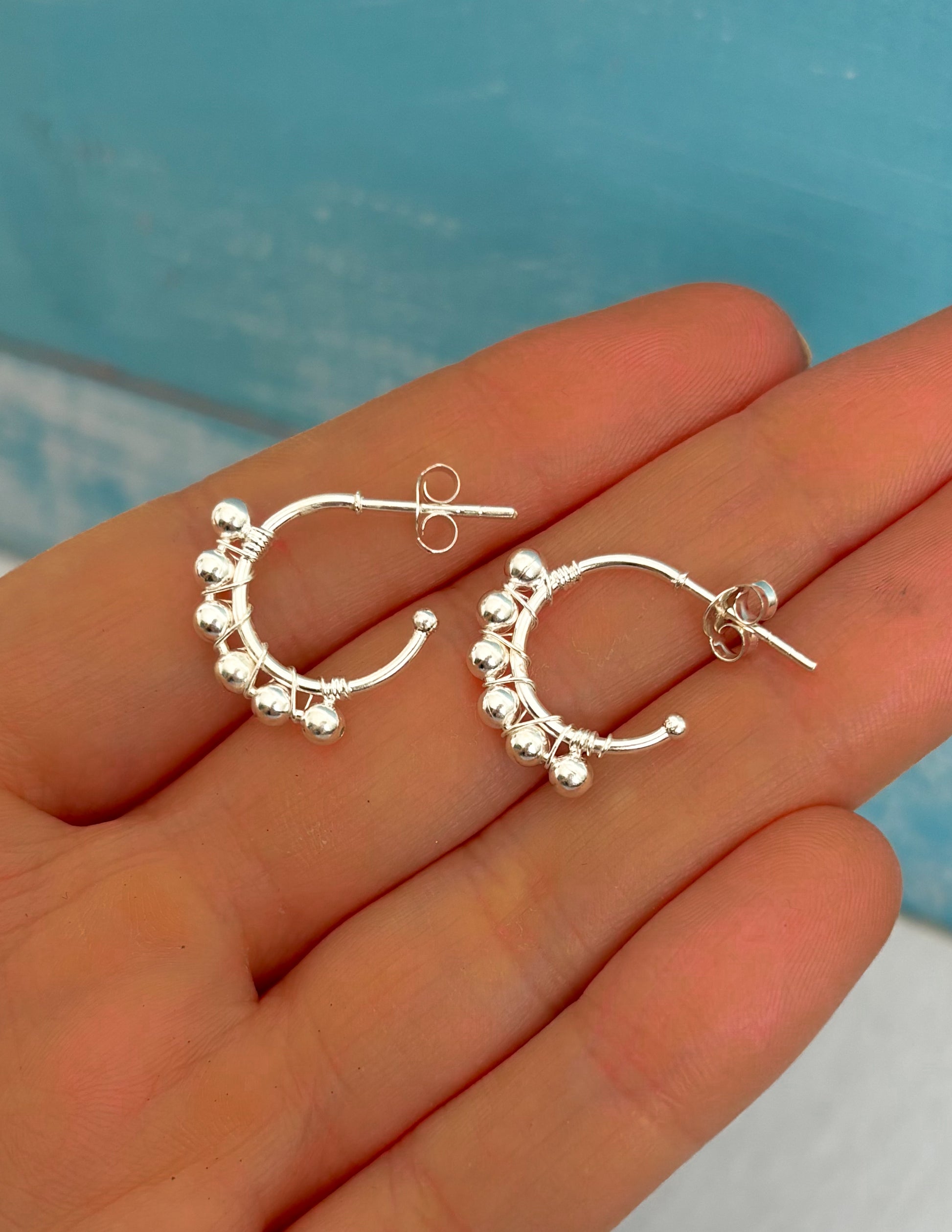 Argollas semi Plata 925