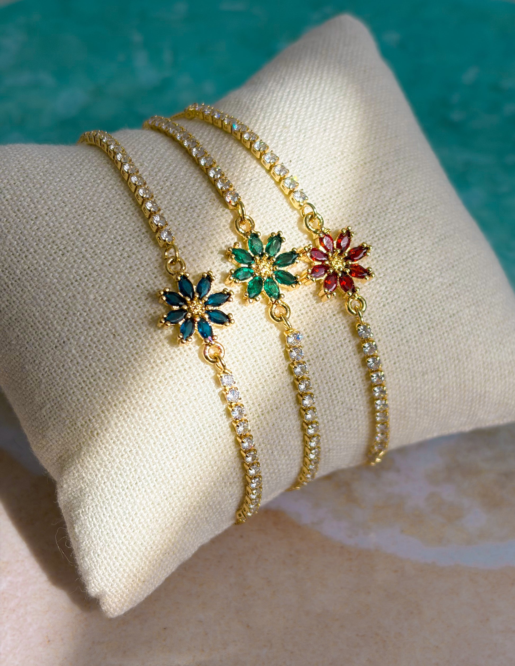 Pulseras Flor circón