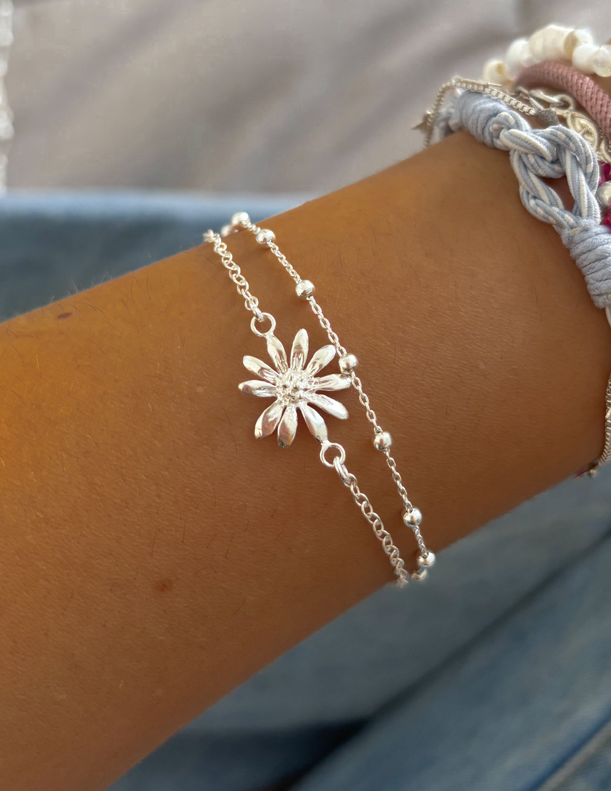 Pulsera Flor Doble