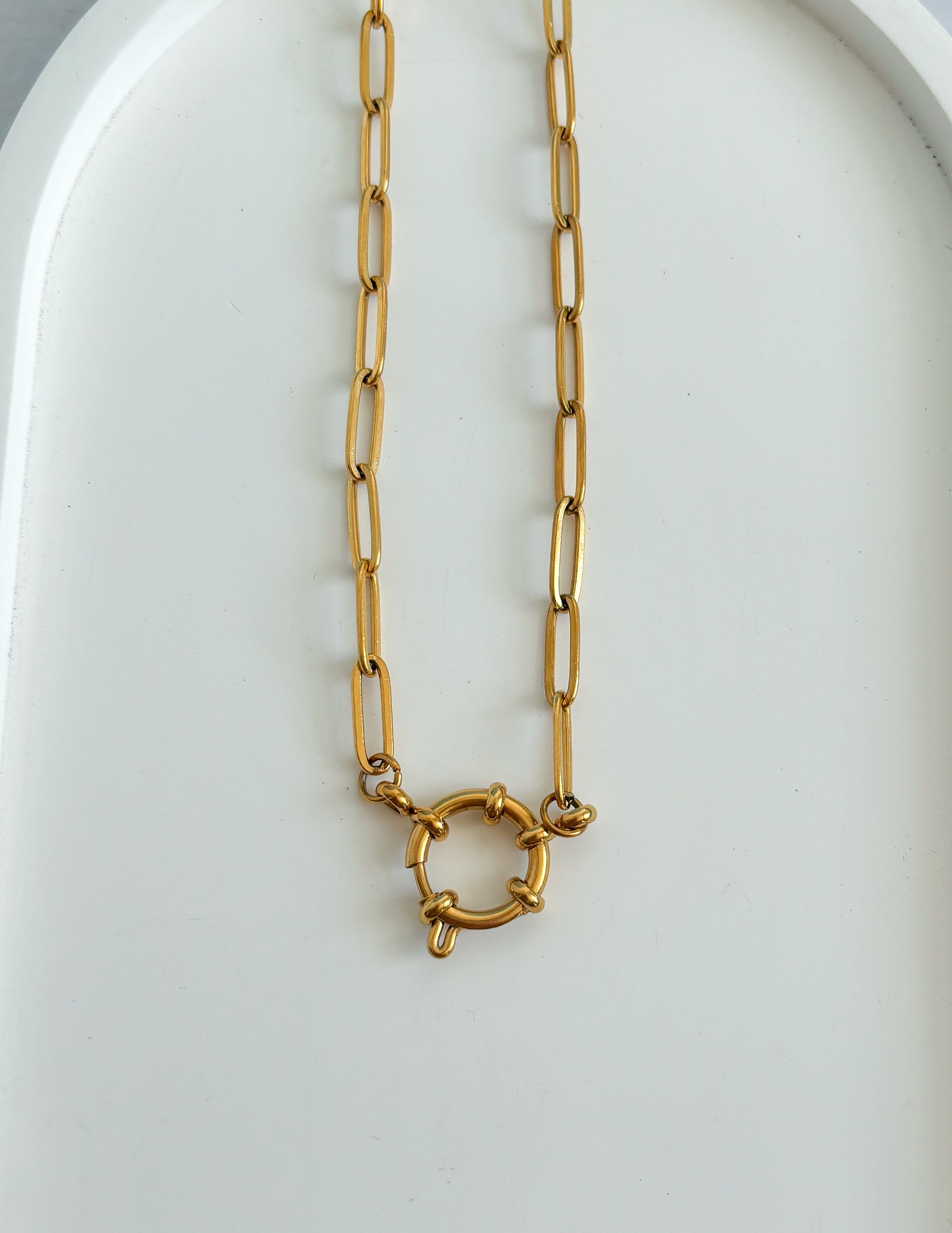 Cadena eslabón enchape de oro 18k