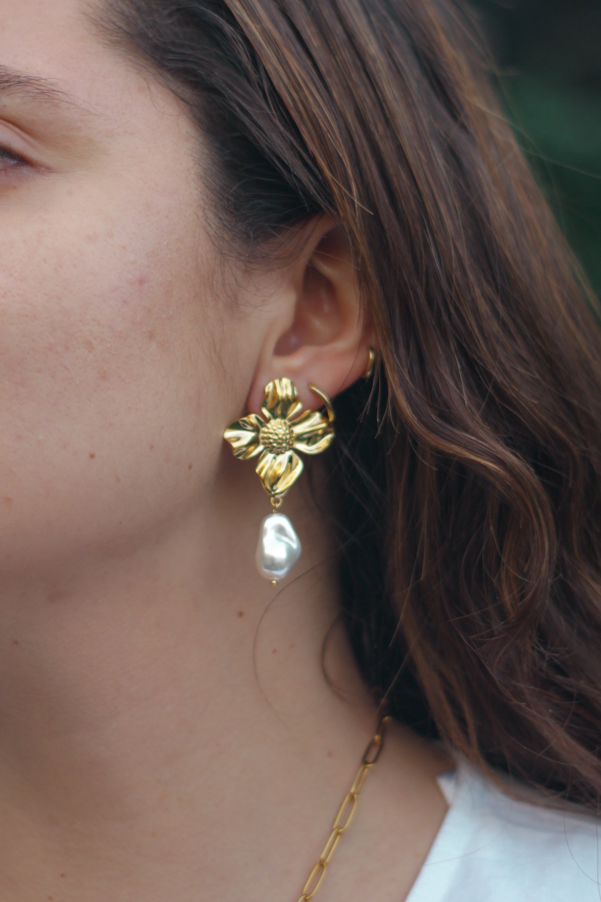 Aros Flor Y Perla
