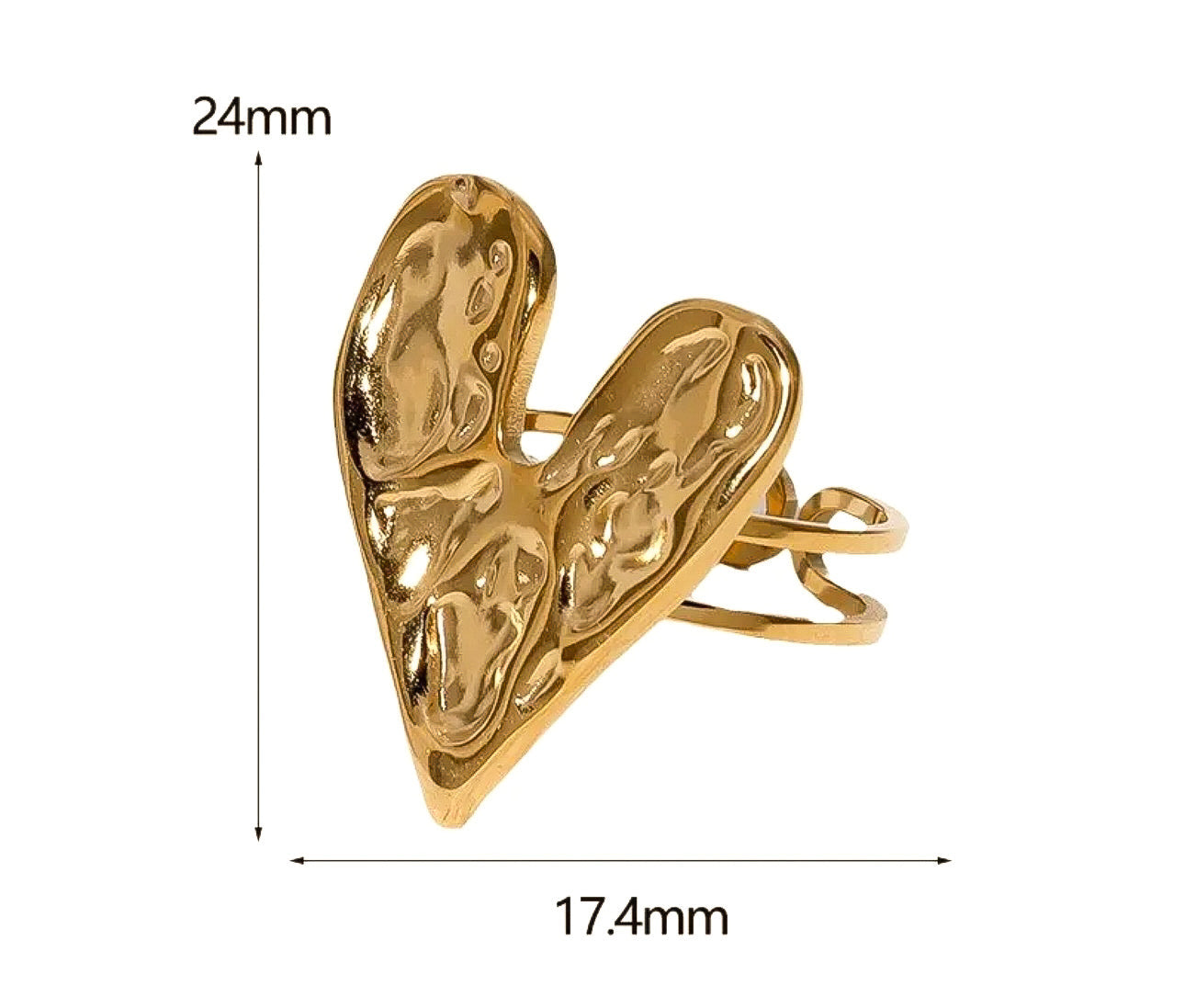 Anillo Corazón Enchape Oro 18 k