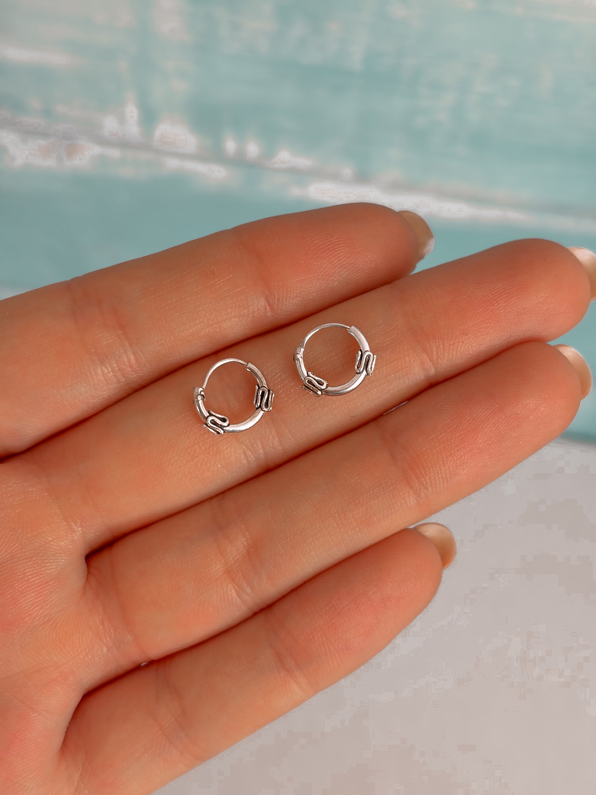 Argollas mini Bali doble diseño