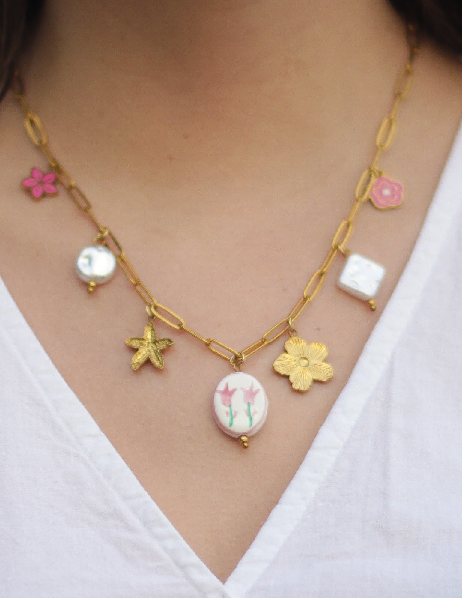Collar Charms Flores