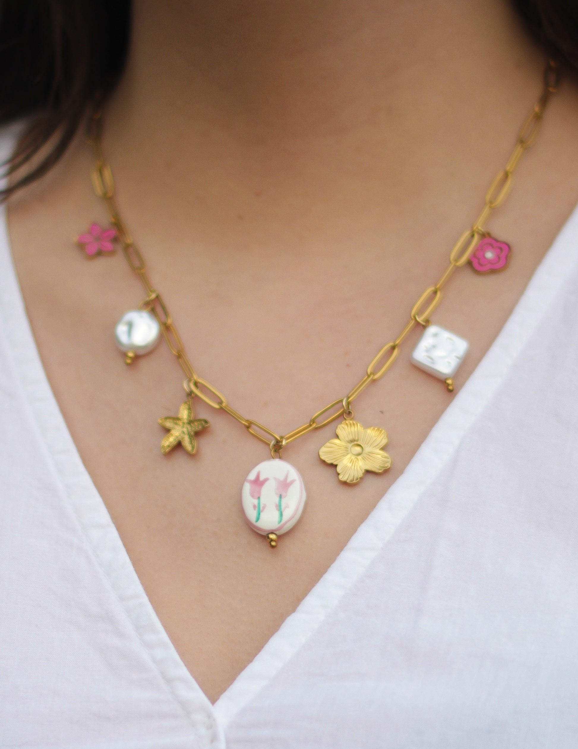 Collar Charms Flores