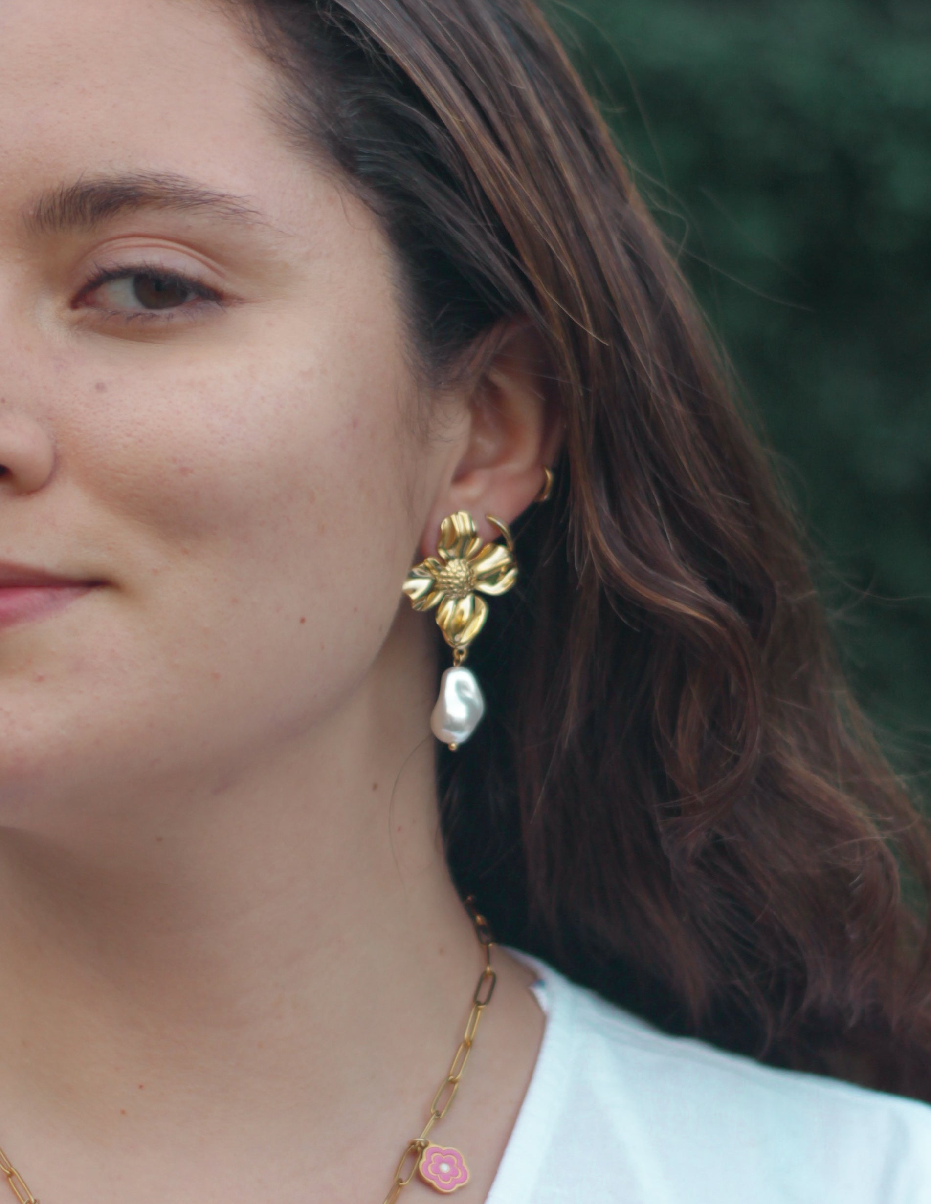 Aros Flor Y Perla
