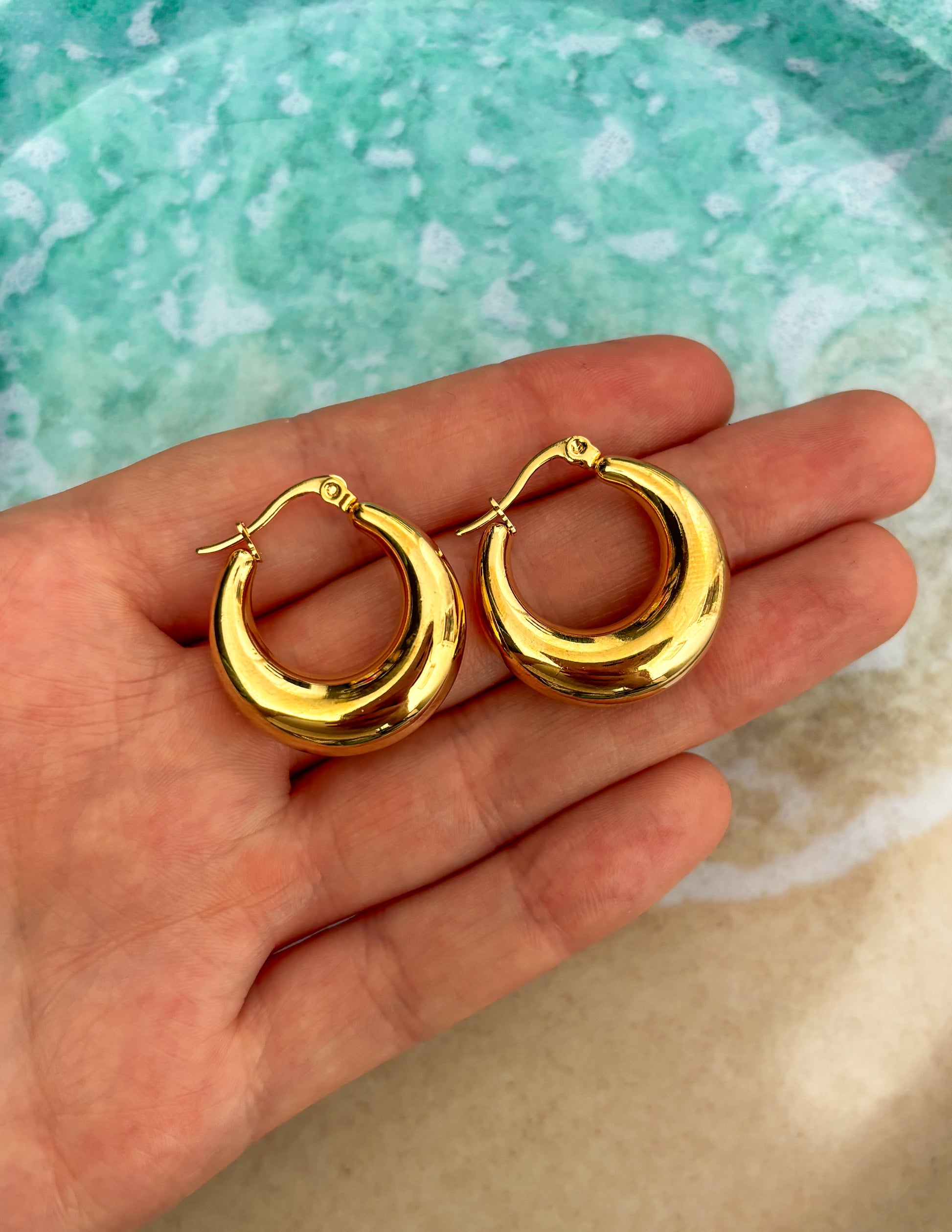 Argollas Bote Enchape Oro 18K