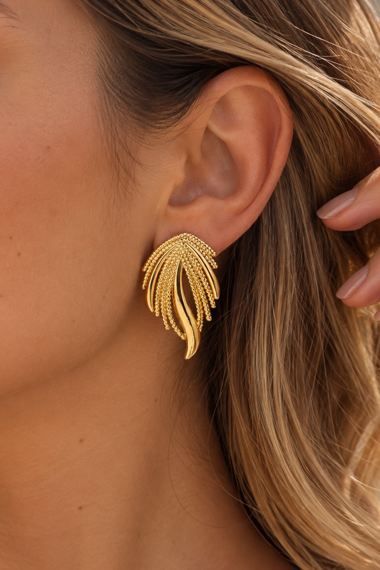 Aros Hojas Gold