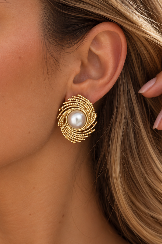 Aros Espiral y Perlas