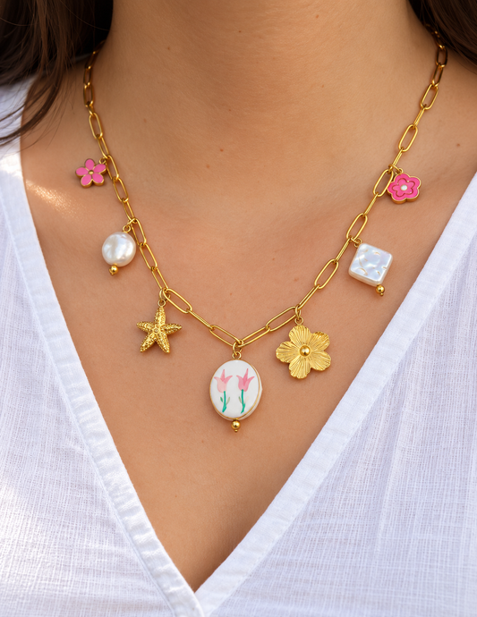 Collar Charms Flores