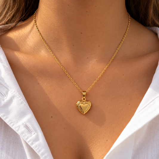 Relicario Corazón Enchape Oro 18 K