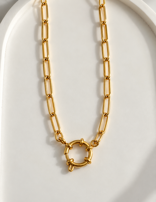 Cadena eslabón enchape de oro 18k