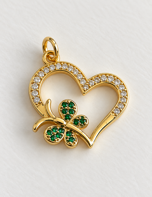 Charm corazón mariposa