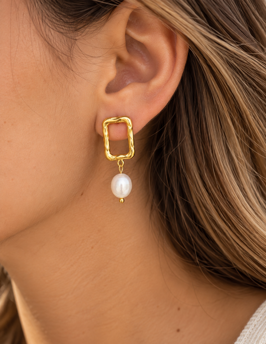 Aros Perla Enchape 18K