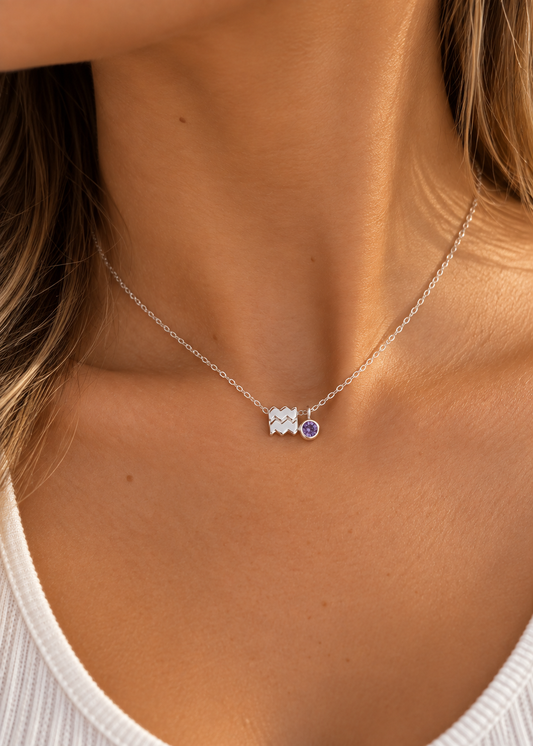Acuario Collar Plata 925