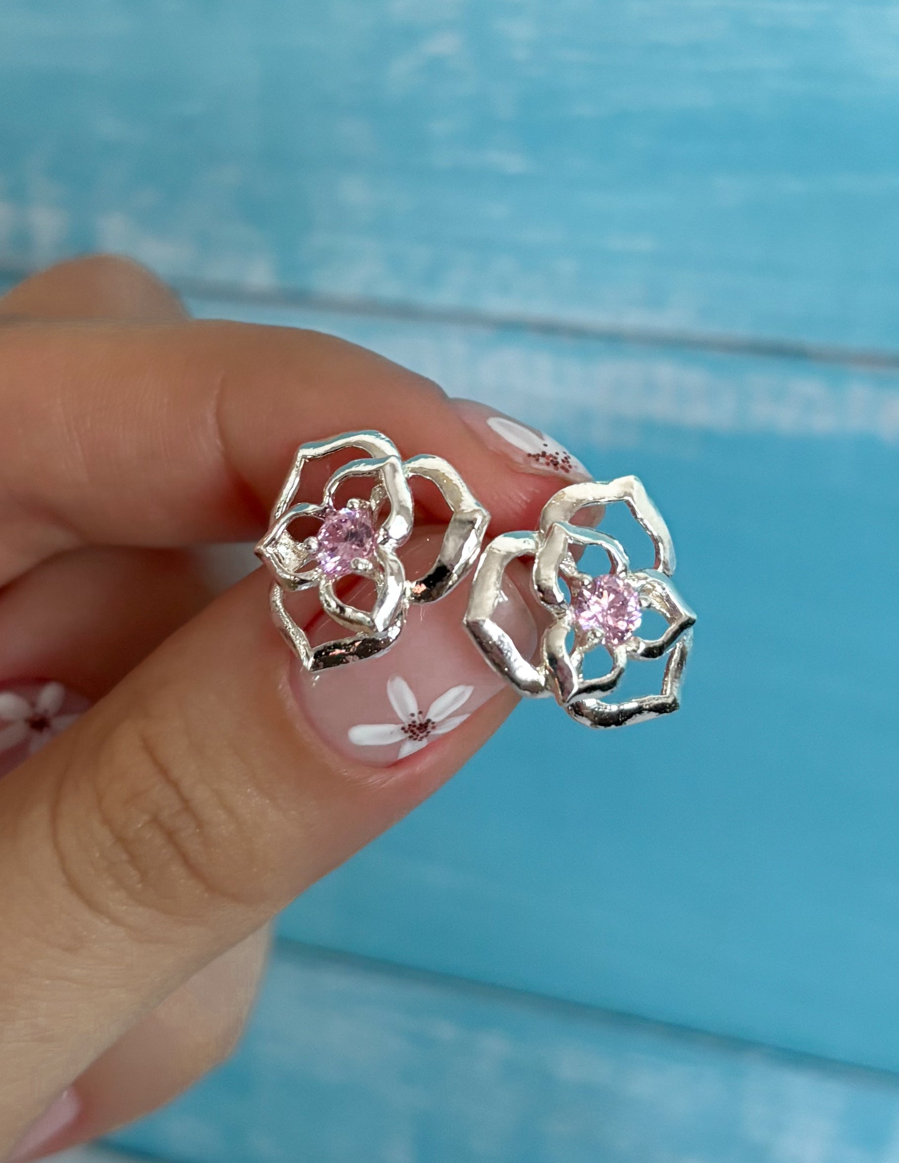 Aritos Flor Rosada