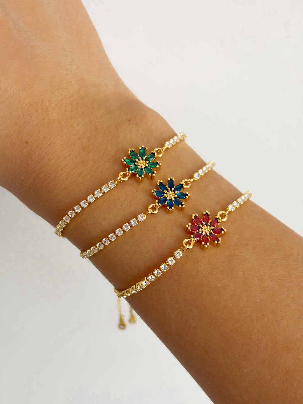 Pulseras Flor circón