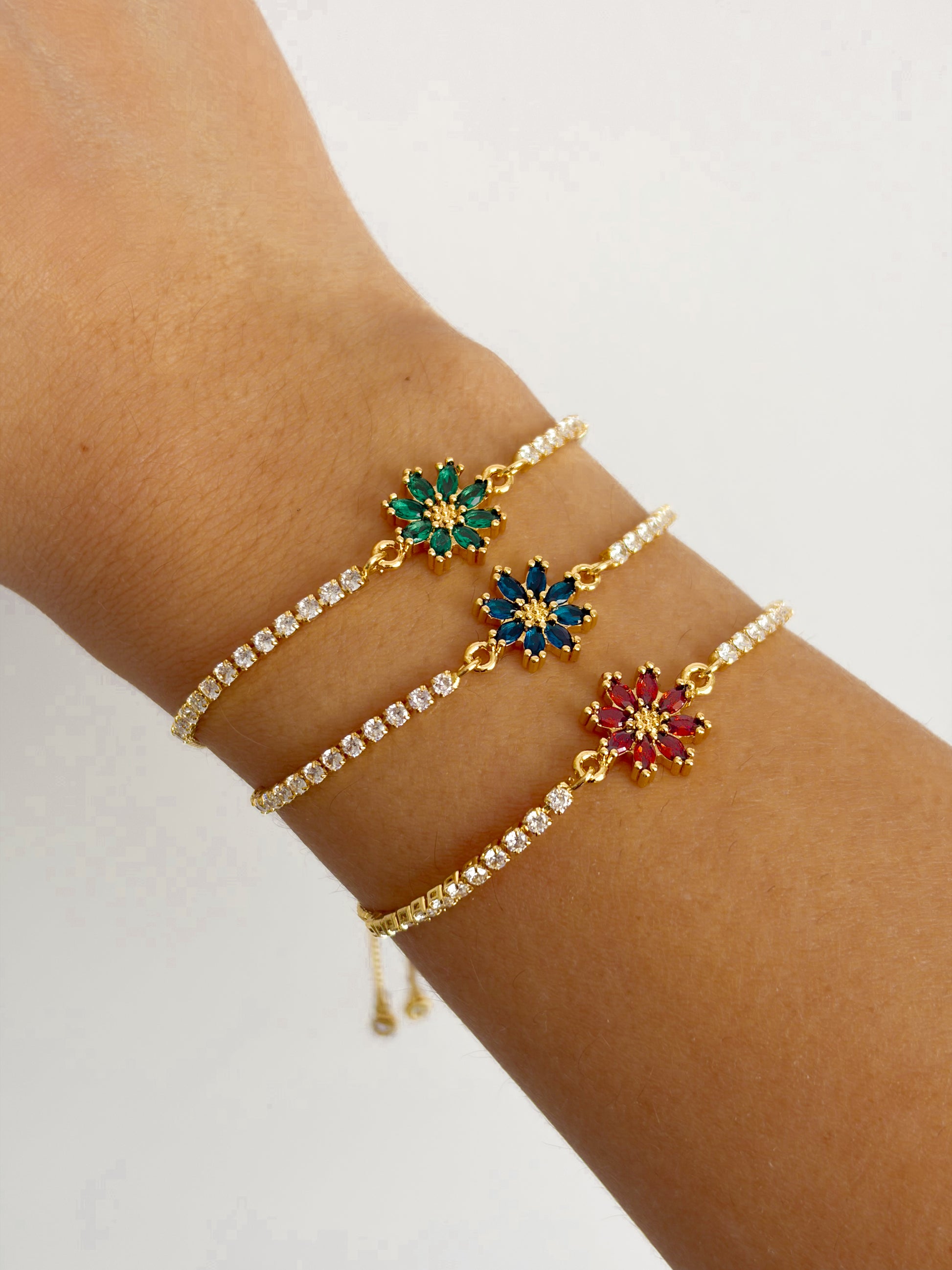 Pulseras Flor circón