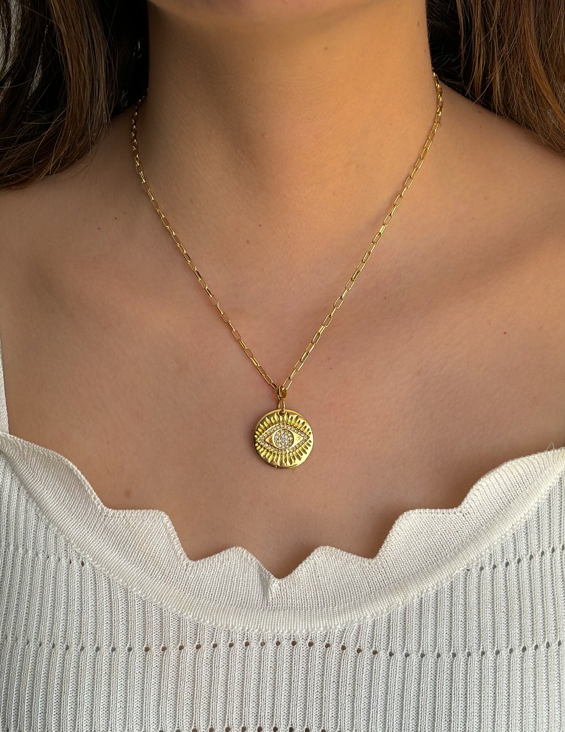 Collar Ojo Brillos Gold