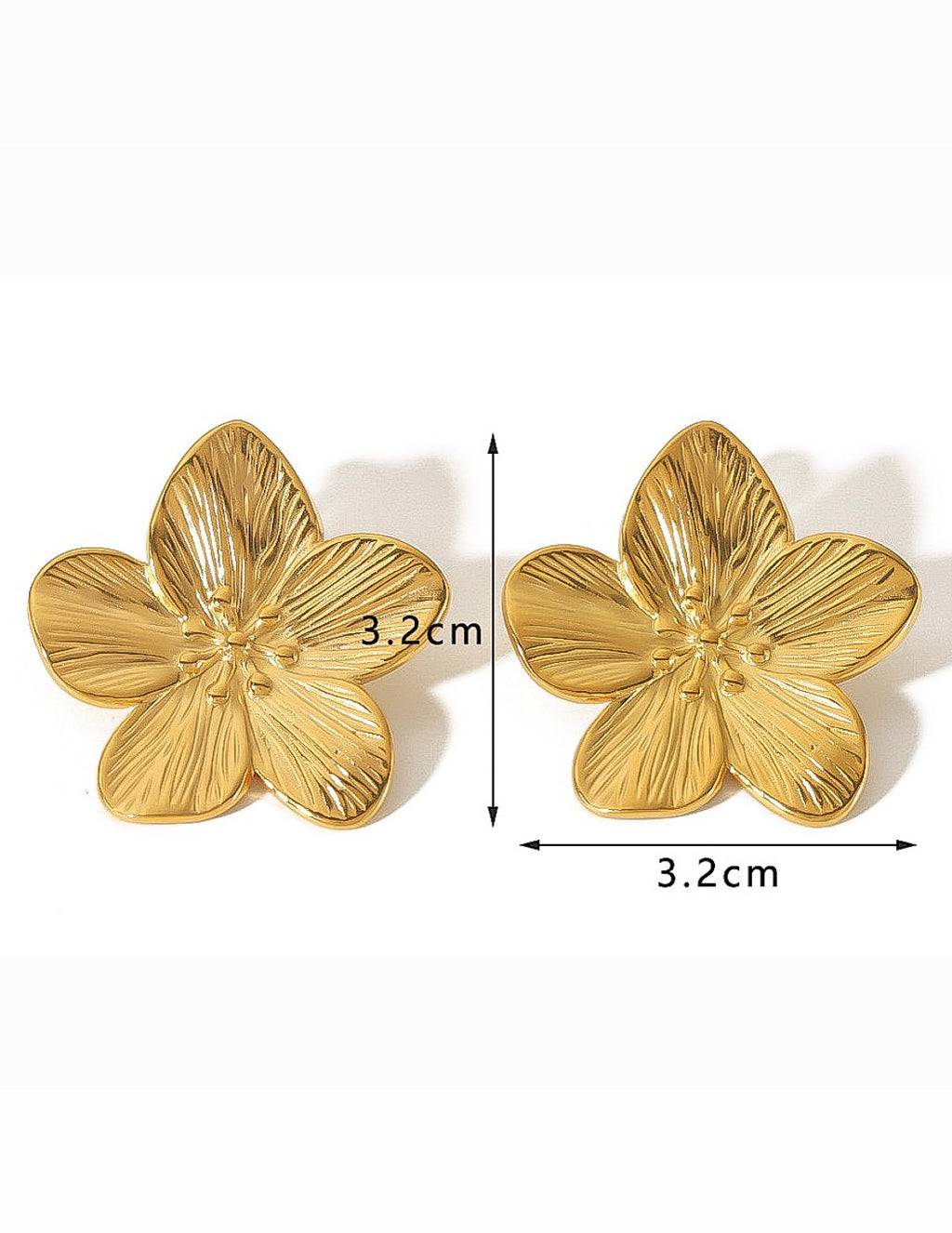 Aros Flor Enchape Oro 18 K