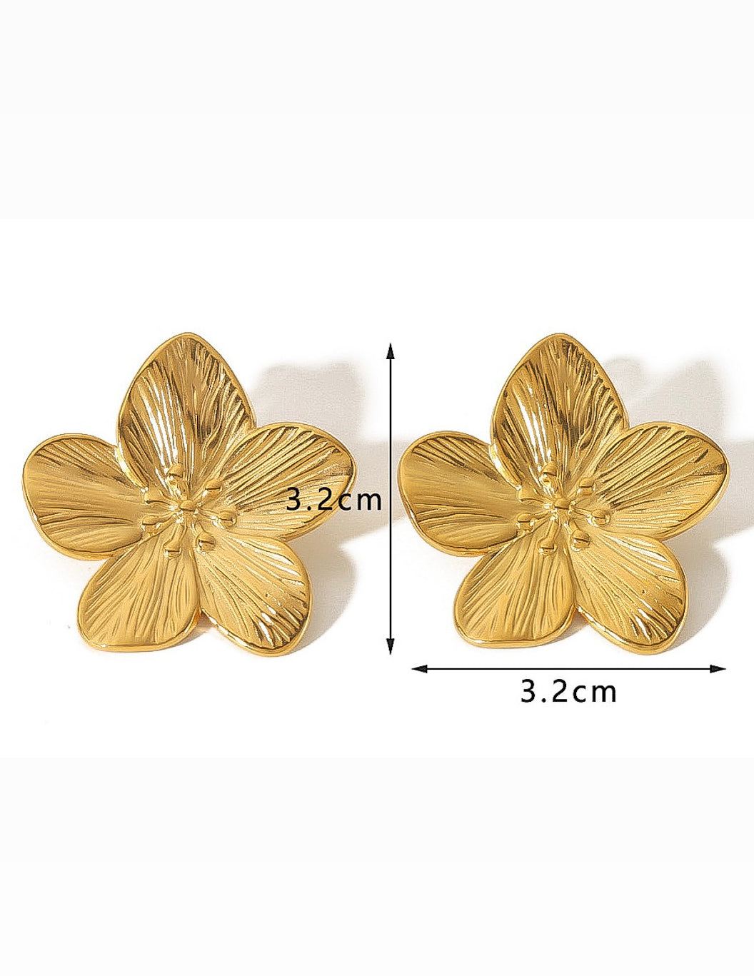 Aros Flor Enchape Oro 18 K