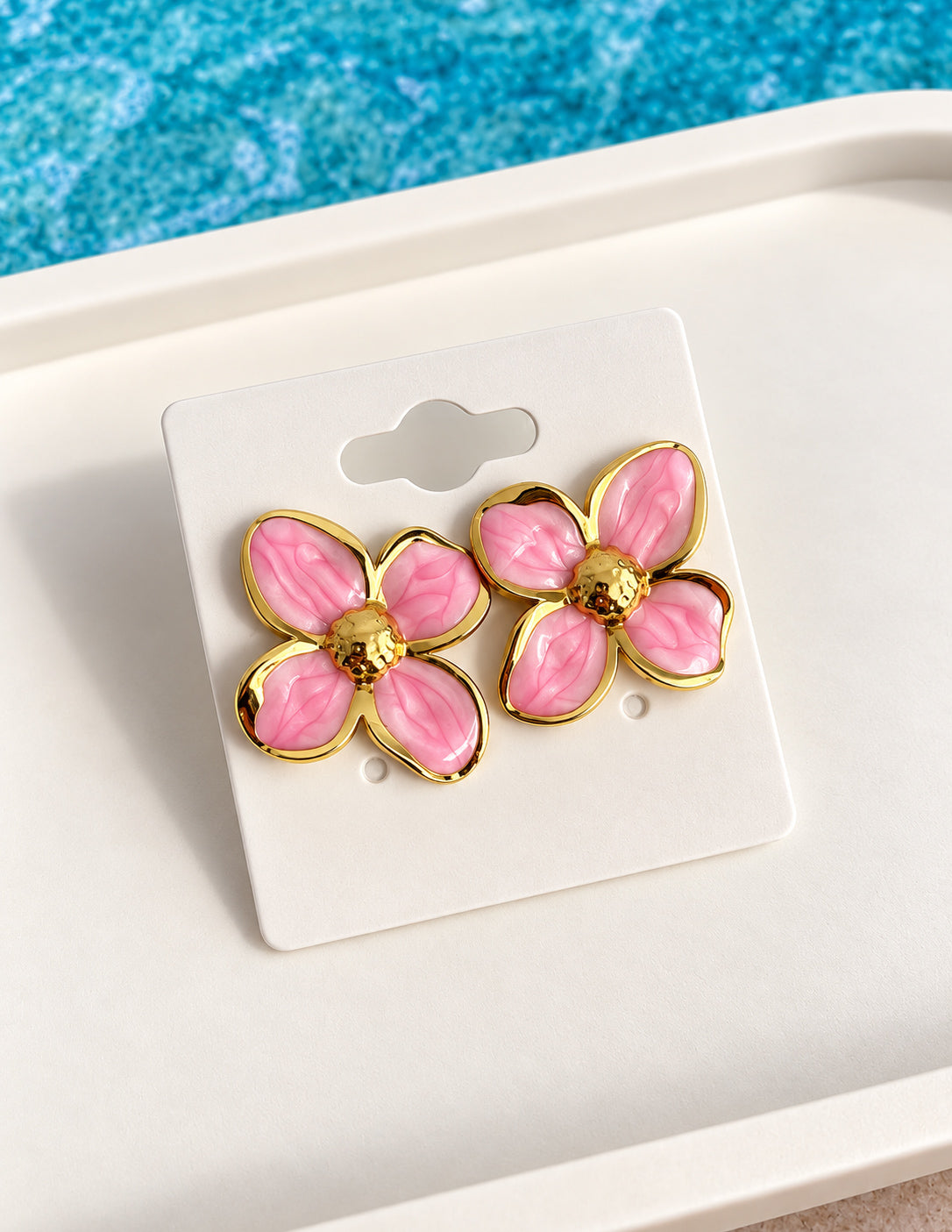 Aros Flor Amanda Rosa